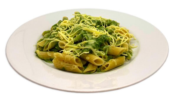 Penne Rigate con Pollo y Salsa de Espinaca
