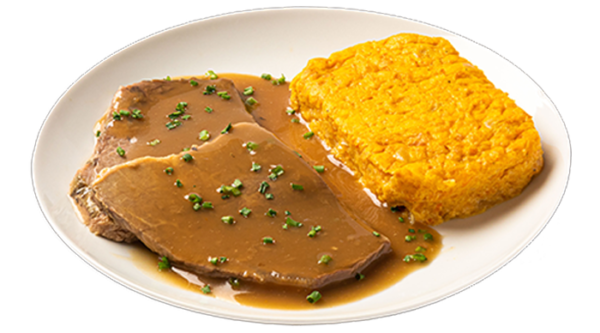 Carne Braseada con Budín Amarillo
