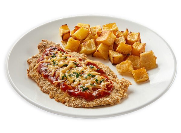 Milanesa de Pollo a la Napolitana con Papas