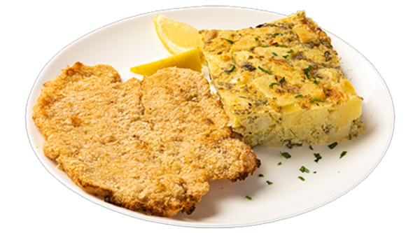 Milanesa de Pollo con Tortilla de Papas