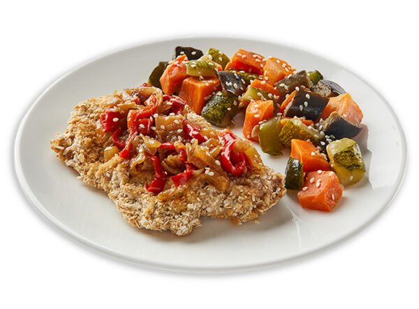 Milanesa de Carne con Ratatouille