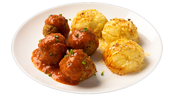 Albóndigas de Carne con Puré Duquesa