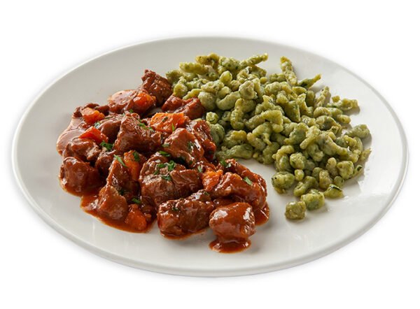 Goulash con Spatzle de Verdura