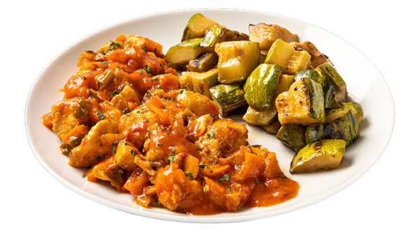 Pollo Cazadora con Zucchini