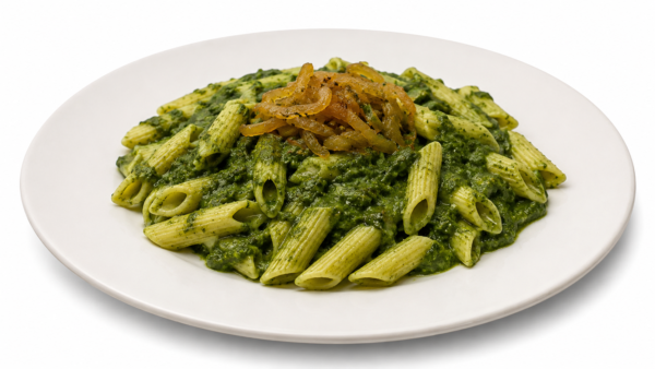 Penne Rigate con Salsa de Espinaca Vegano